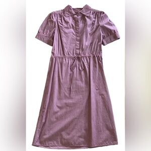 Bhoomki mauve short-sleeve dress with collar
